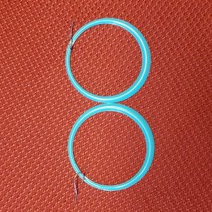 Teal and Silver Hoop Earrings